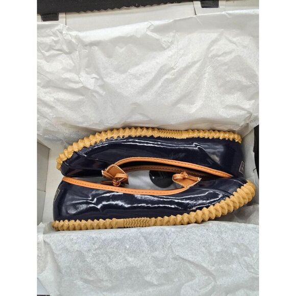 London Fog Womens Navy Webster Waterproof Duck Shoes 7M With Tan Trim & Rubber S - Picture 1 of 6